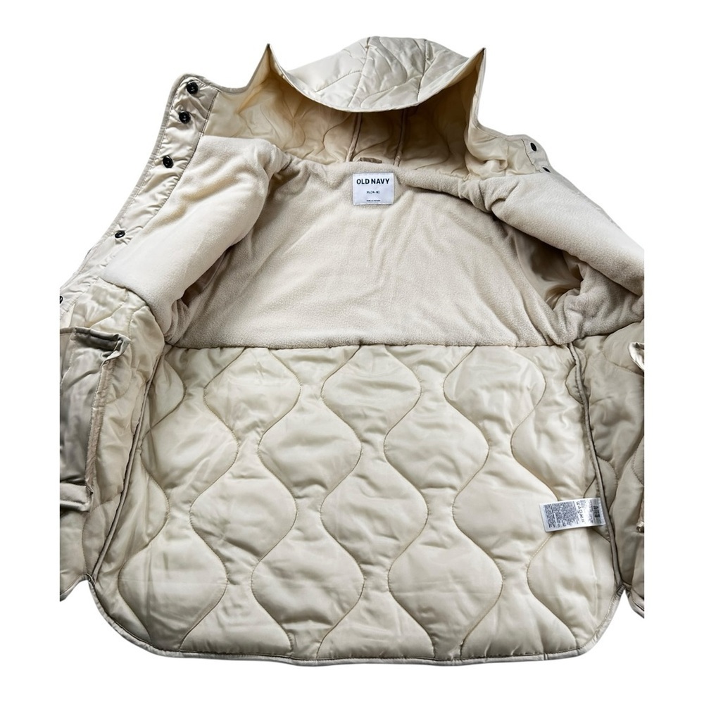 Hooded Sherpa Quilted Hybrid Coat for Girls size 14 - 16 NWT - Picture 3 of 13